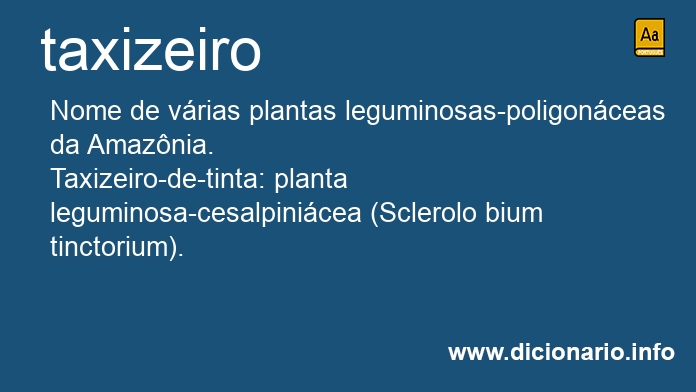 Significado de taxizeiro