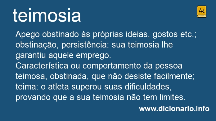 Significado de teimosia