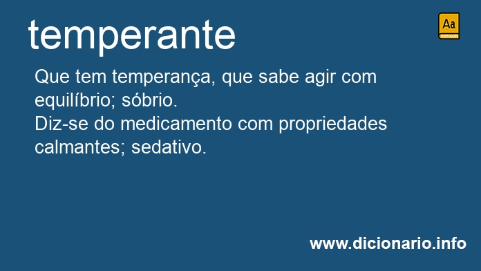 Significado de temperante