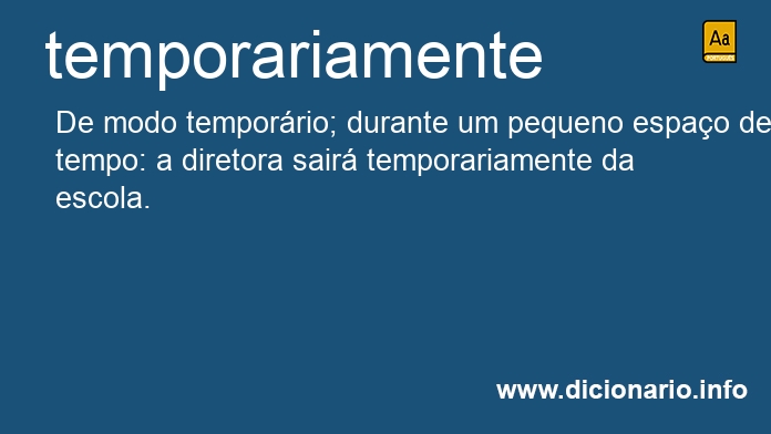 Significado de temporariamente