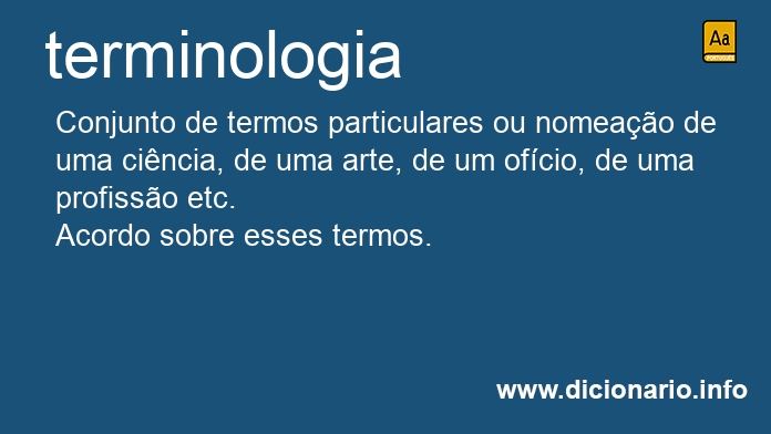 Significado de terminologia