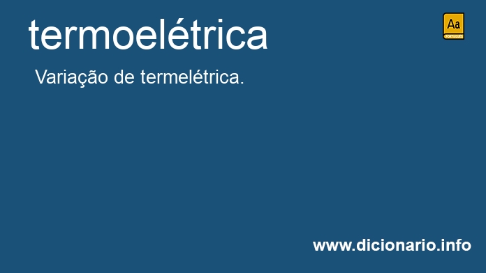 Significado de termoeltrica