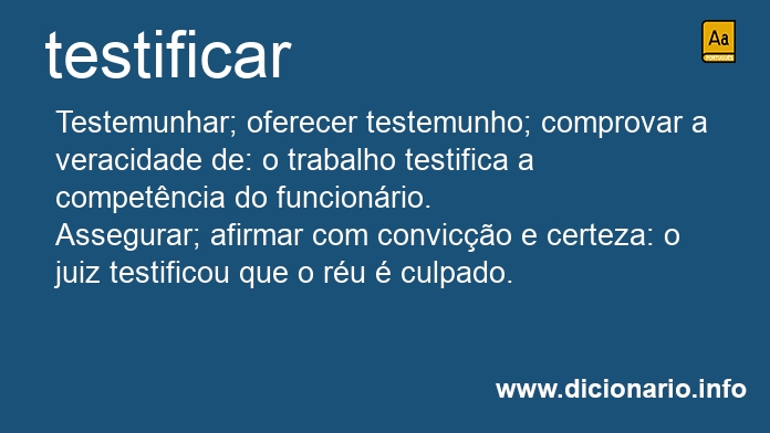 Significado de testificars