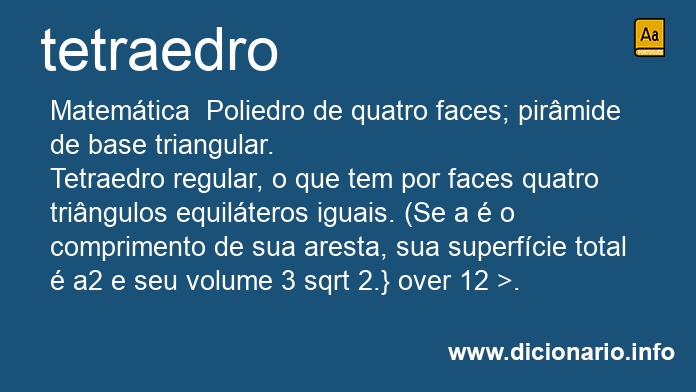 Significado de tetraedros