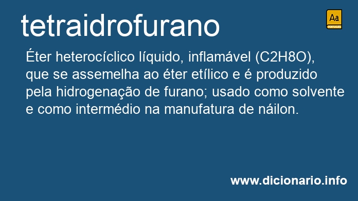 Significado de tetraidrofurano
