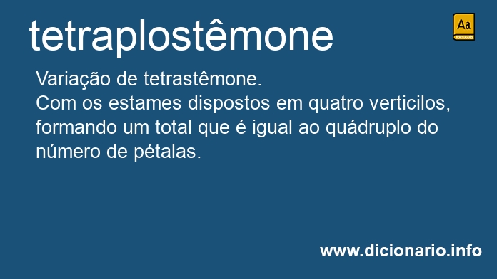 Significado de tetraplostmone