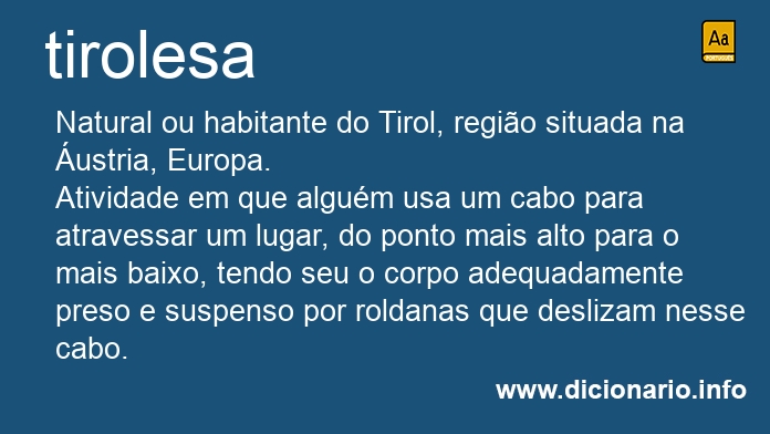 Significado de tirolesa