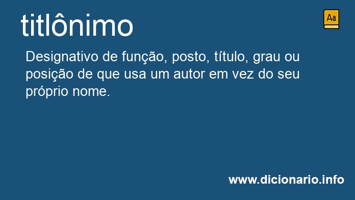 Significado de titlnimo