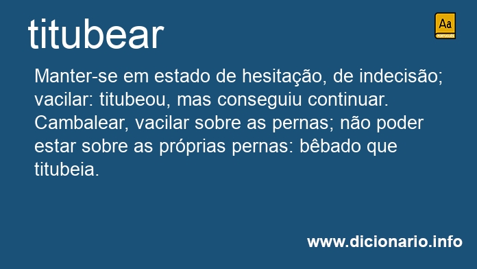 Significado de titubear