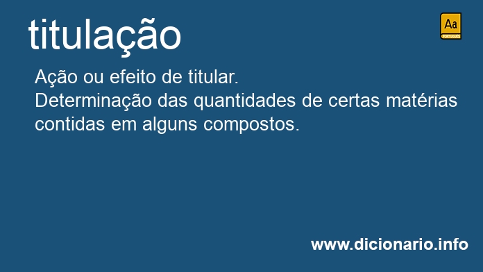 Significado de titulaes