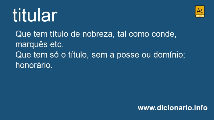 Significado de titular