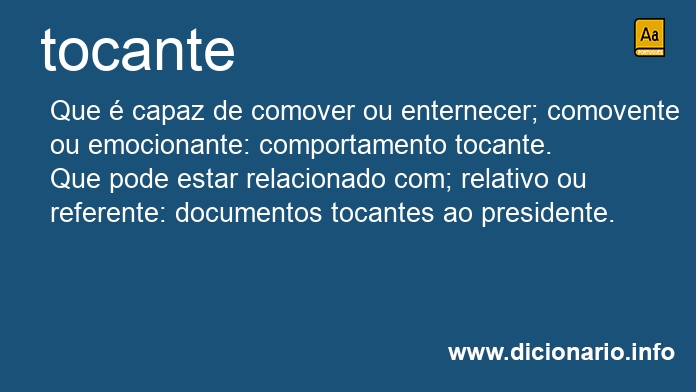 Significado de tocante