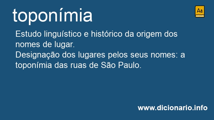 Significado de toponmia