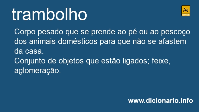 Significado de trambolhos