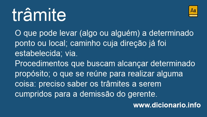 Significado de trmite