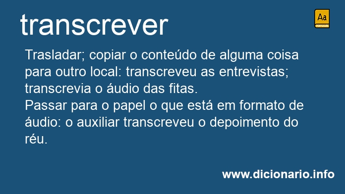 Significado de transcrevam