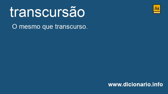 Significado de transcurso