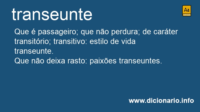 Significado de transeunte