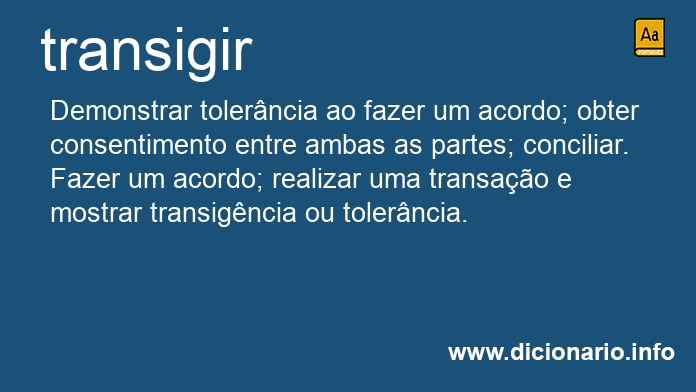 Significado de transigem