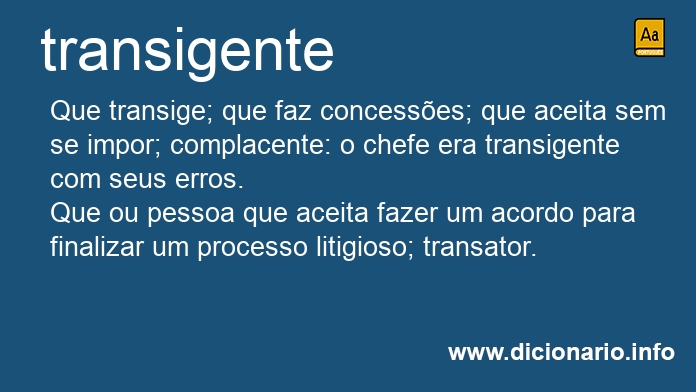 Significado de transigente