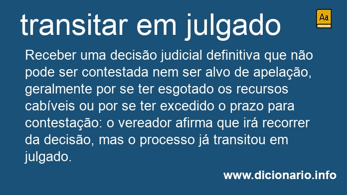 Significado de transitar em julgado