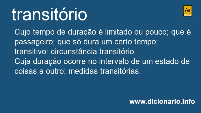 Significado de transitrio