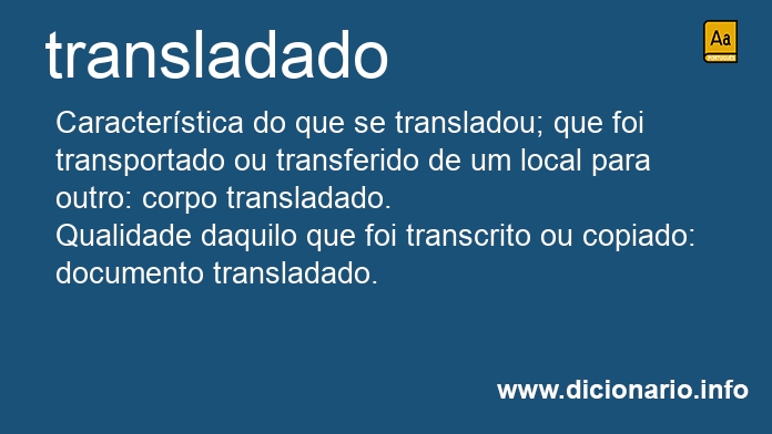 Significado de transladado