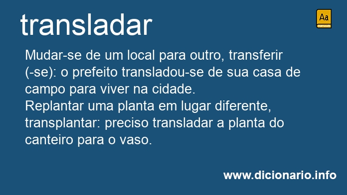 Significado de transladarei