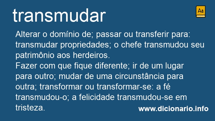 Significado de transmudar