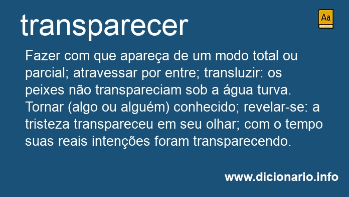 Significado de transparecer