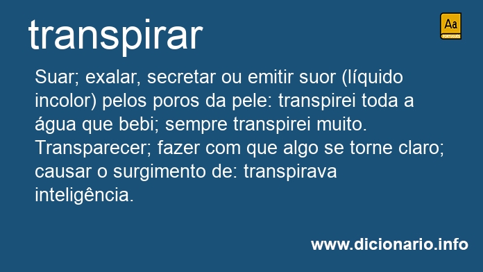 Significado de transpiras