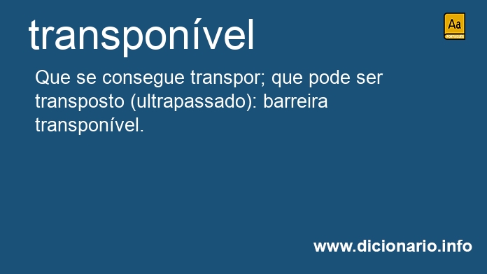 Significado de transponveis