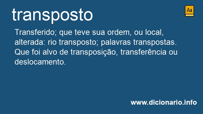 Significado de transposta