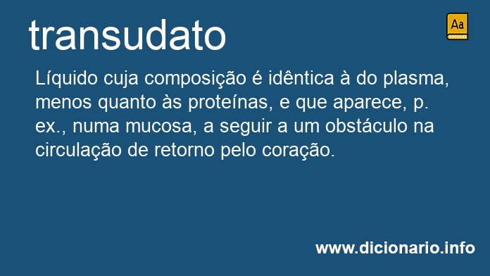 Significado de transudato