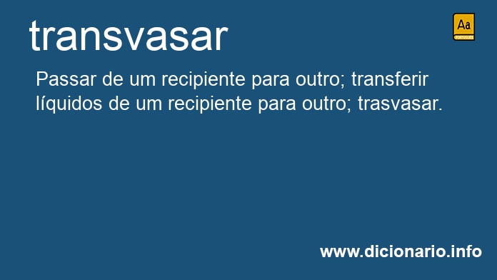 Significado de transvasa