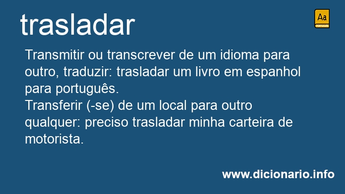 Significado de trasladar