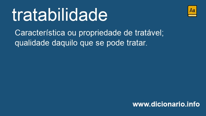 Significado de tratabilidade