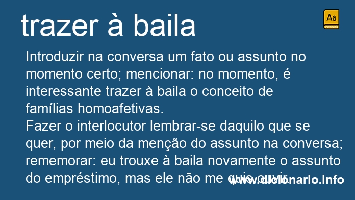 trazer à baila  Significado de palavras, Palavras de dicionário, Palavras  do vocabulário