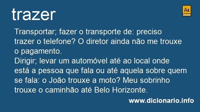 Significado de trazer