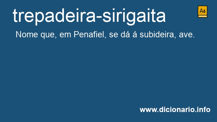 Significado de trepadeira-sirigaita