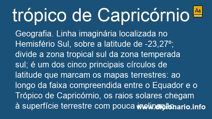 Significado de Trpico de Capricrnio