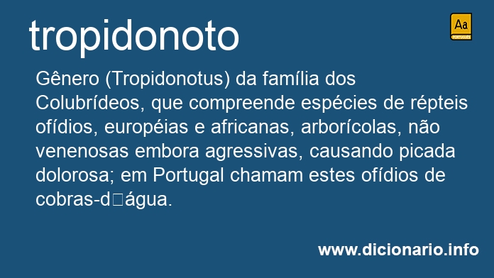 Significado de tropidonoto