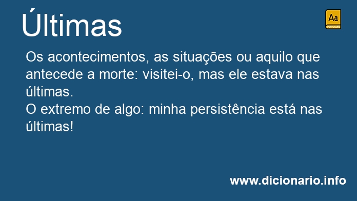 Significado de ltimas