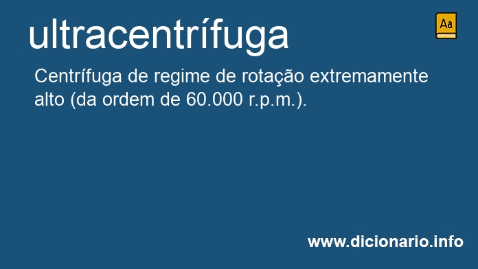 Significado de ultracentrfuga