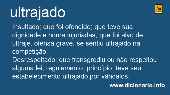 Significado de ultrajado