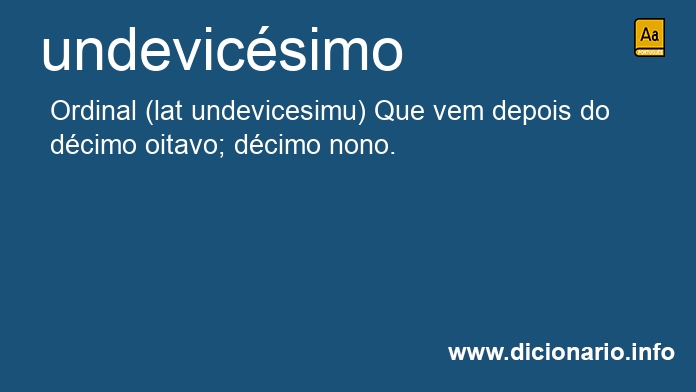 Significado de undevicsimo