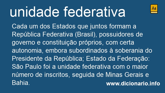 Significado de unidade federativa