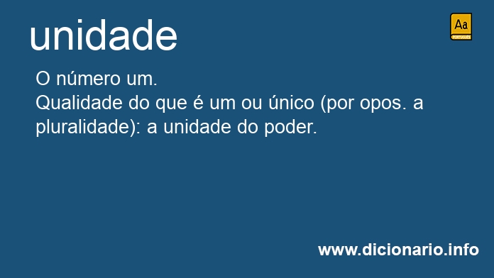 Significado de unidade