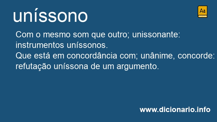 Significado de unssono