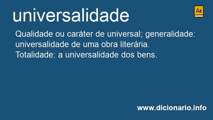 Significado de universalidade